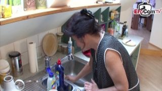 German grandmother get hard fuck in kitchen from step s pornstar danny