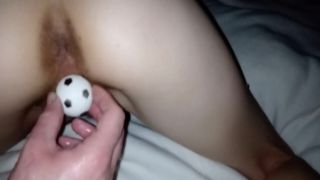 Husband Fist Wife Anal with ping pong balls in pussy khadi chut