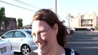 Fat street chick in glasses sucks big dick 2 hot beauty sex