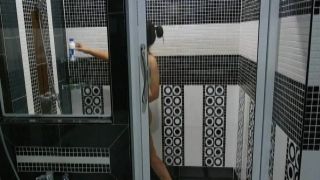 Teasing Asian masturbates while taking a shower www girl out west com